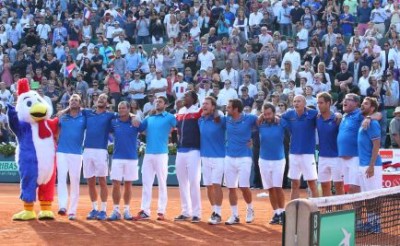 Francia in finale di Coppa Davis. Foto di Patrick Boren