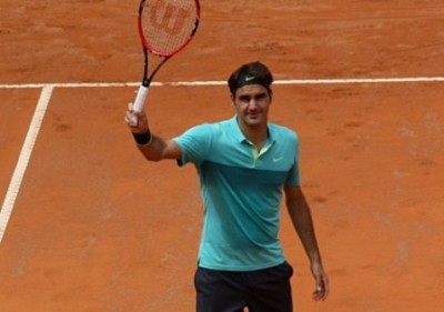 Roger Federer in semifinale 2015, foto Brigitte Grassotti