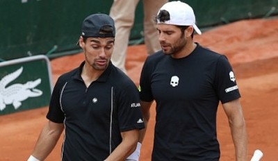 Fognini-Bolelli al Roland Garros, foto Patrick Boren